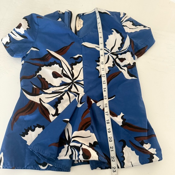 Marni Blue Floral Short Sleeve Top - Picture 2 of 9